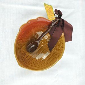 NEW Hallmark Acorn Ceramic Serving Bowl with Twig Spoon Thanksgiving Autumn Fall